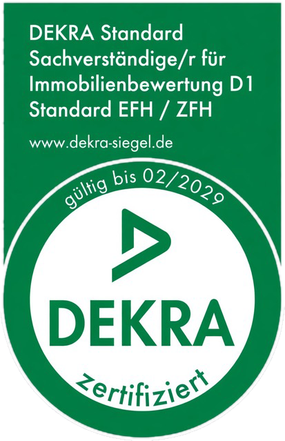 DEKRA-zertifizierter Sachverständiger für Immobilienbewertung D1